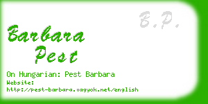 barbara pest business card